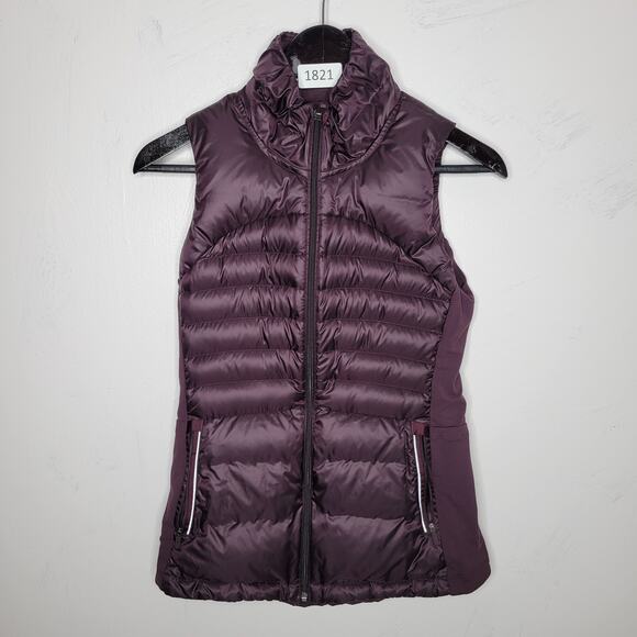 Lululemon Down For a Run Vest II Size 6  Goose Down Filled Puffer Burgundy - Picture 1 of 11